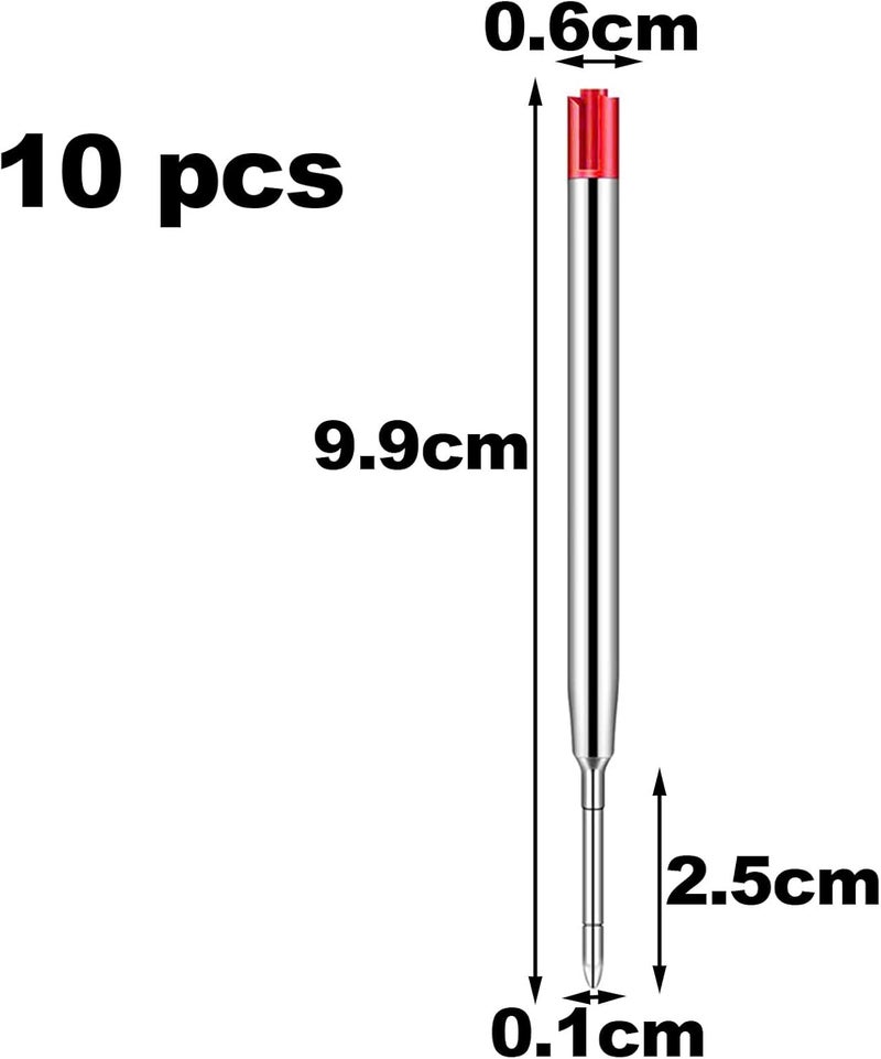 RUN FENG Pack of 10 Replaceable Ballpoint Pen Refills, G2 Gel,1mm Medium Point,Twist Pen Refill,Ball Point Pen Refills,Red Ink Refills - Image 2